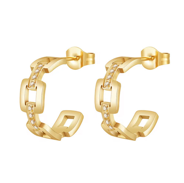 Mia Chain Hoops Gold Non Tarnish Unbranded