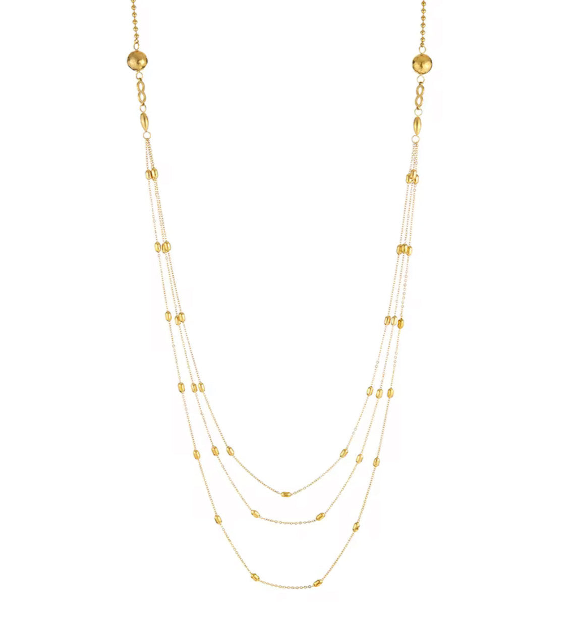 Gabriella Triple Layer Beaded Necklace Longer Length Unbranded