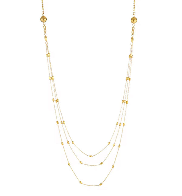 Gabriella Triple Layer Beaded Necklace Longer Length Unbranded