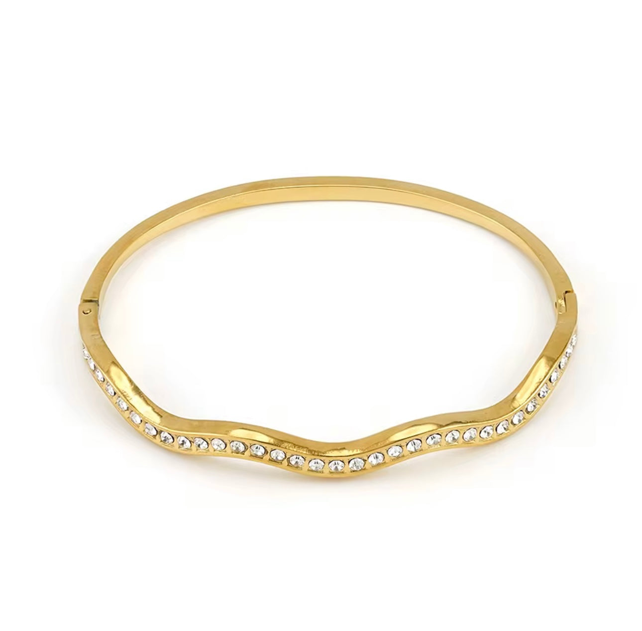 Wave Stone Gold Bangle Non Tarnish Unbranded