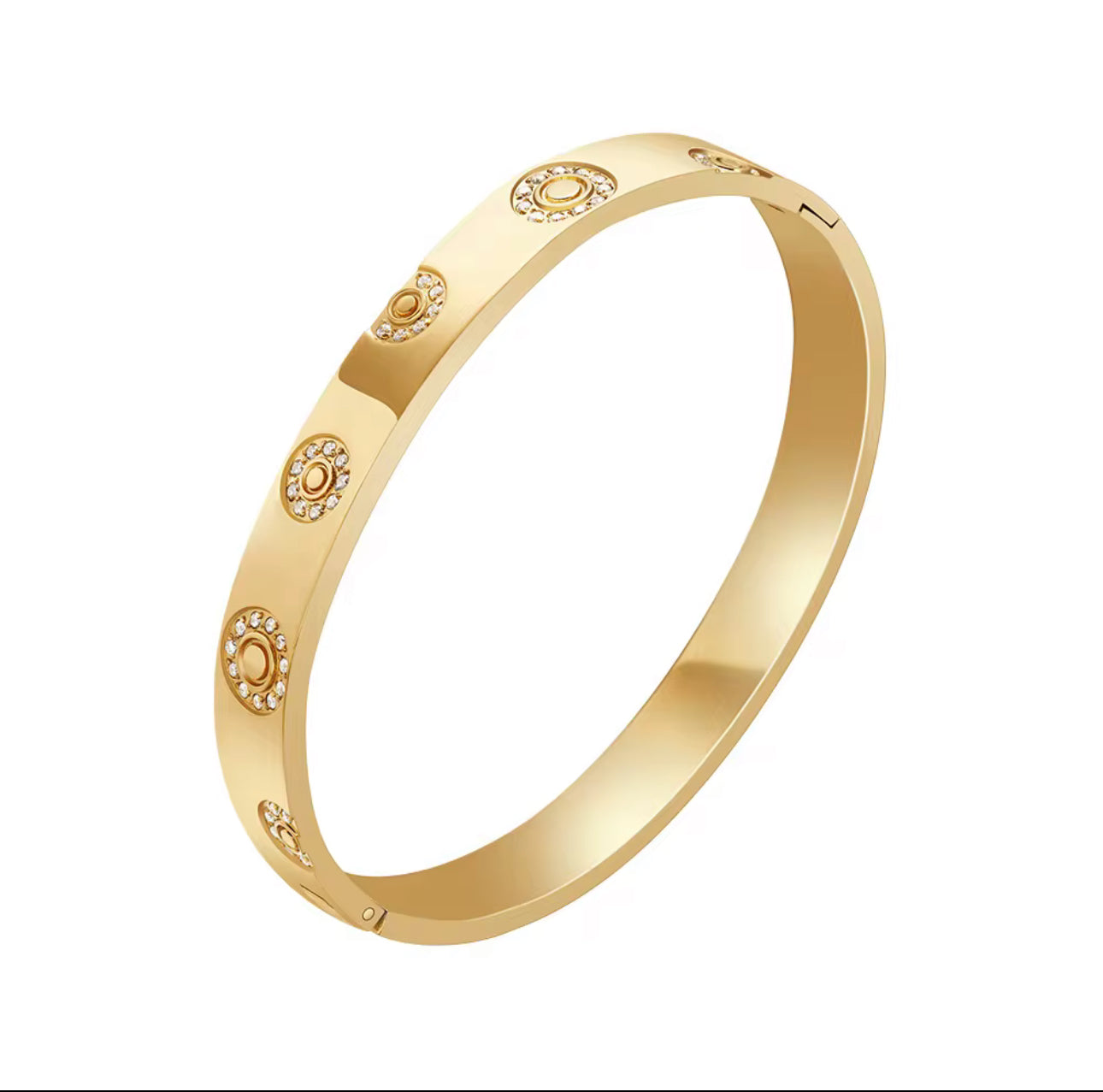 Halo Gold Bangle Non Tarnish Unbranded