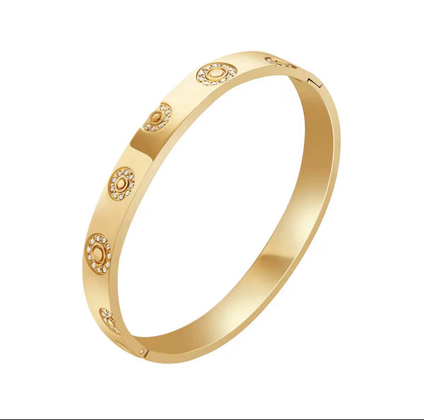 Halo Gold Bangle Non Tarnish Unbranded