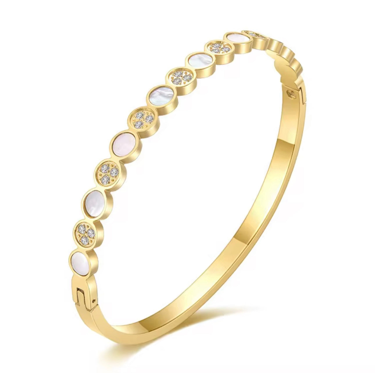 Haneen Gold Bangle Mother Of Pearl Non Tarnish Unbranded
