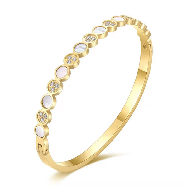 Haneen Gold Bangle Mother Of Pearl Non Tarnish Unbranded
