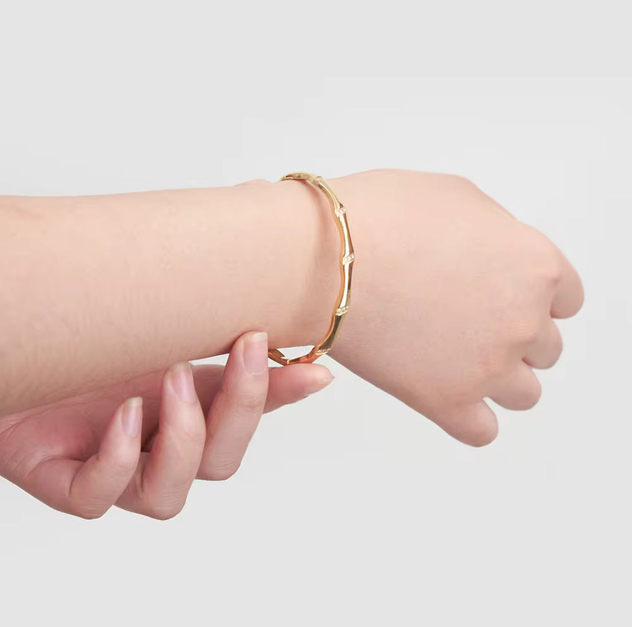 Bamboo Stone Gold Bangle - Non Tarnish Unbranded