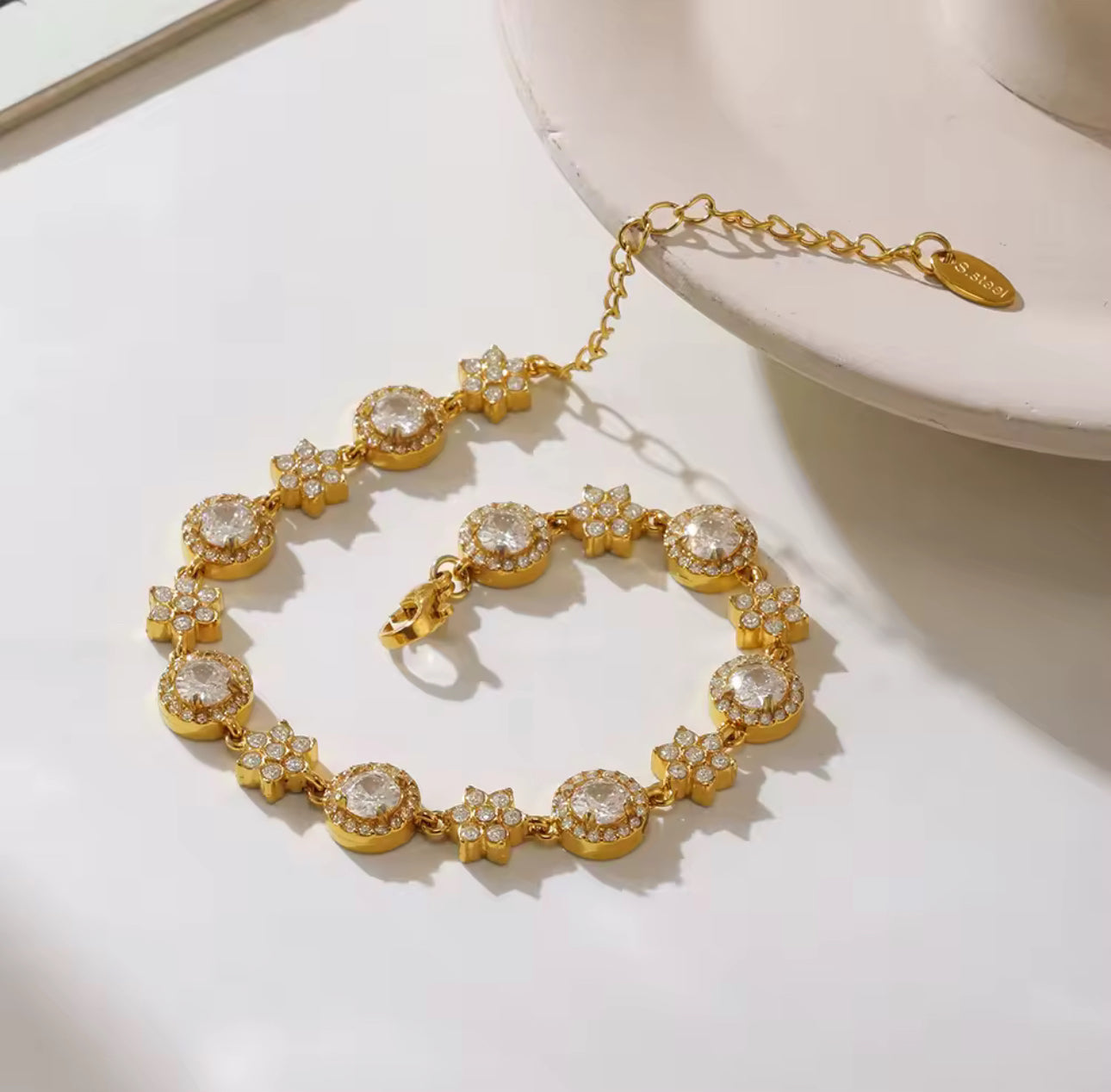 Rania Stone Bracelet Gold & Silver Unbranded
