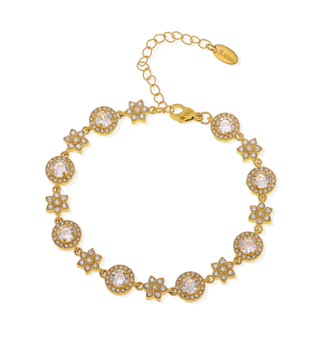 Rania Stone Bracelet Gold & Silver Unbranded