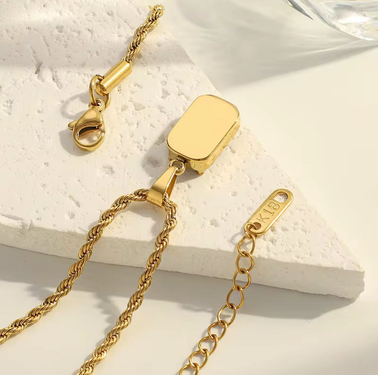 Samara Rope Chain Necklace Non Tarnish 18k Gold Plated Unbranded