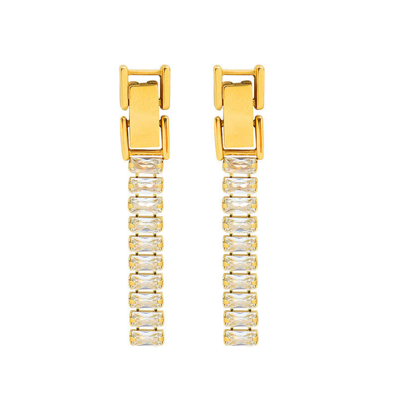 Ayaana Cubic Zirconium Necklace, Bracelet, Earrings Set Stainless Steel Non Tarnish Unbranded