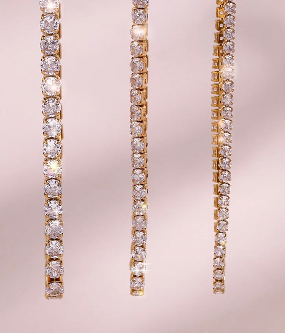 Kayla Cubic Zirconium Stones Necklace Stainless Steel Non Tarnish Unbranded