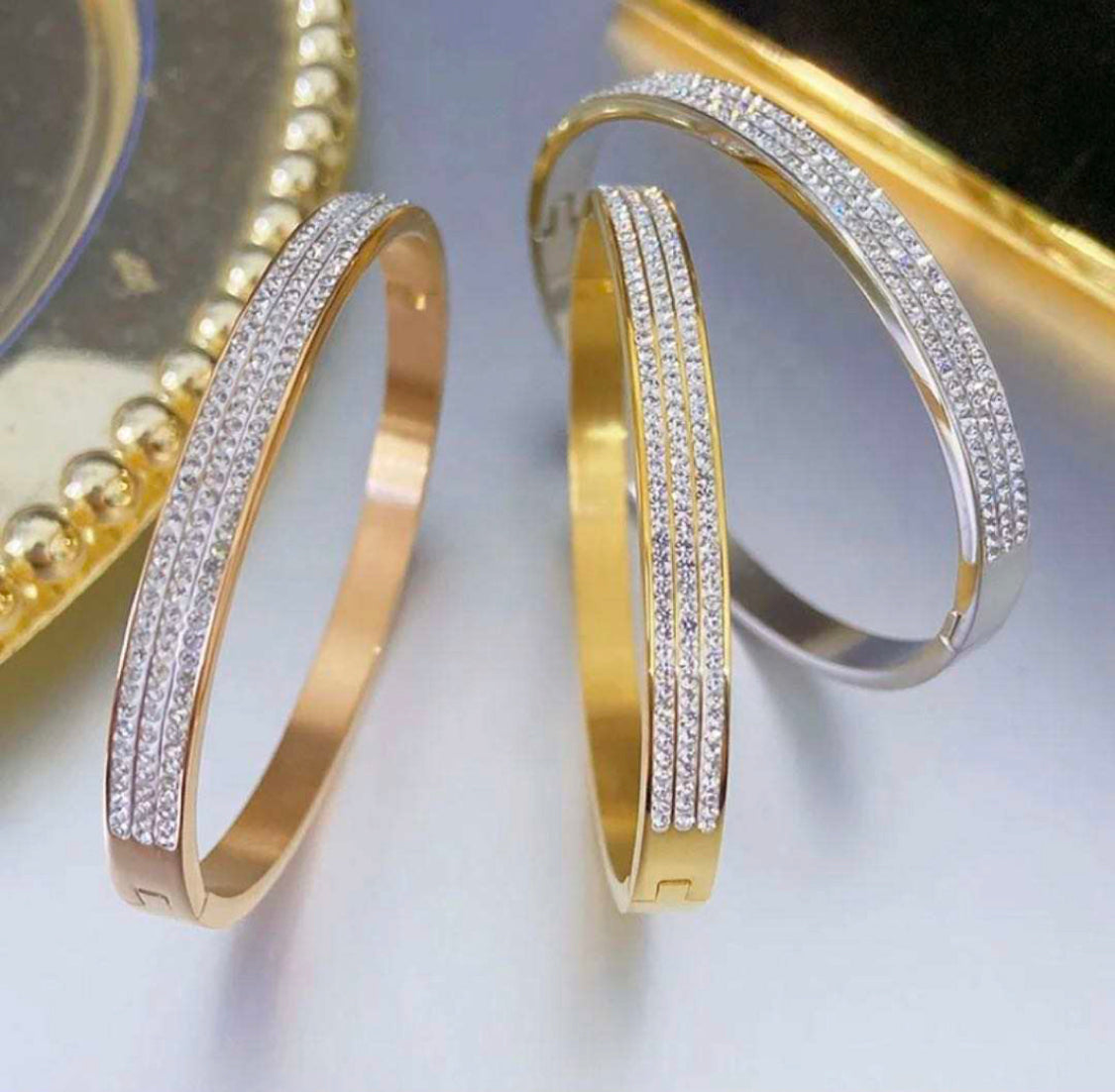 Alice Stone Bangle Stainless Steel Non Tarnish UrbanFunkUK
