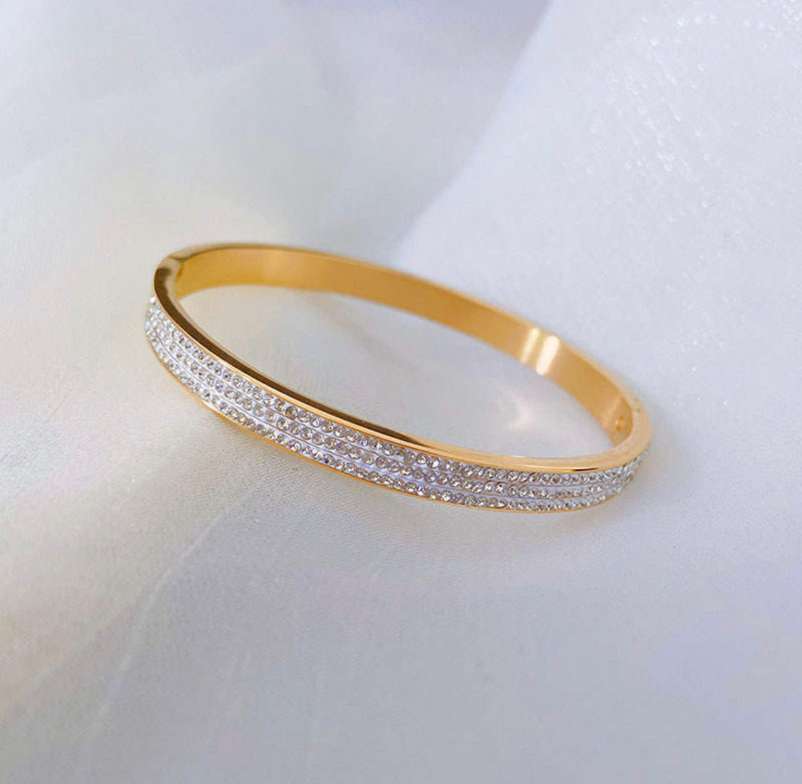Alice Stone Bangle Stainless Steel Non Tarnish UrbanFunkUK