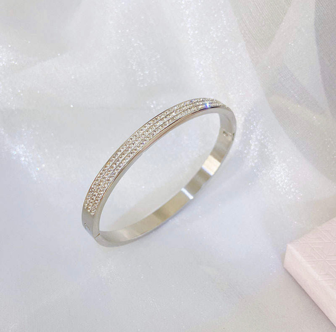 Alice Stone Bangle Stainless Steel Non Tarnish UrbanFunkUK
