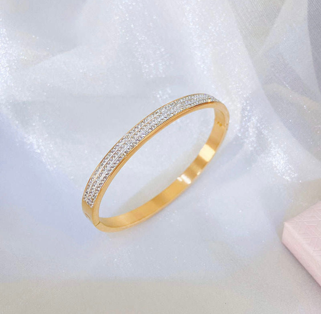 Alice Stone Bangle Stainless Steel Non Tarnish UrbanFunkUK
