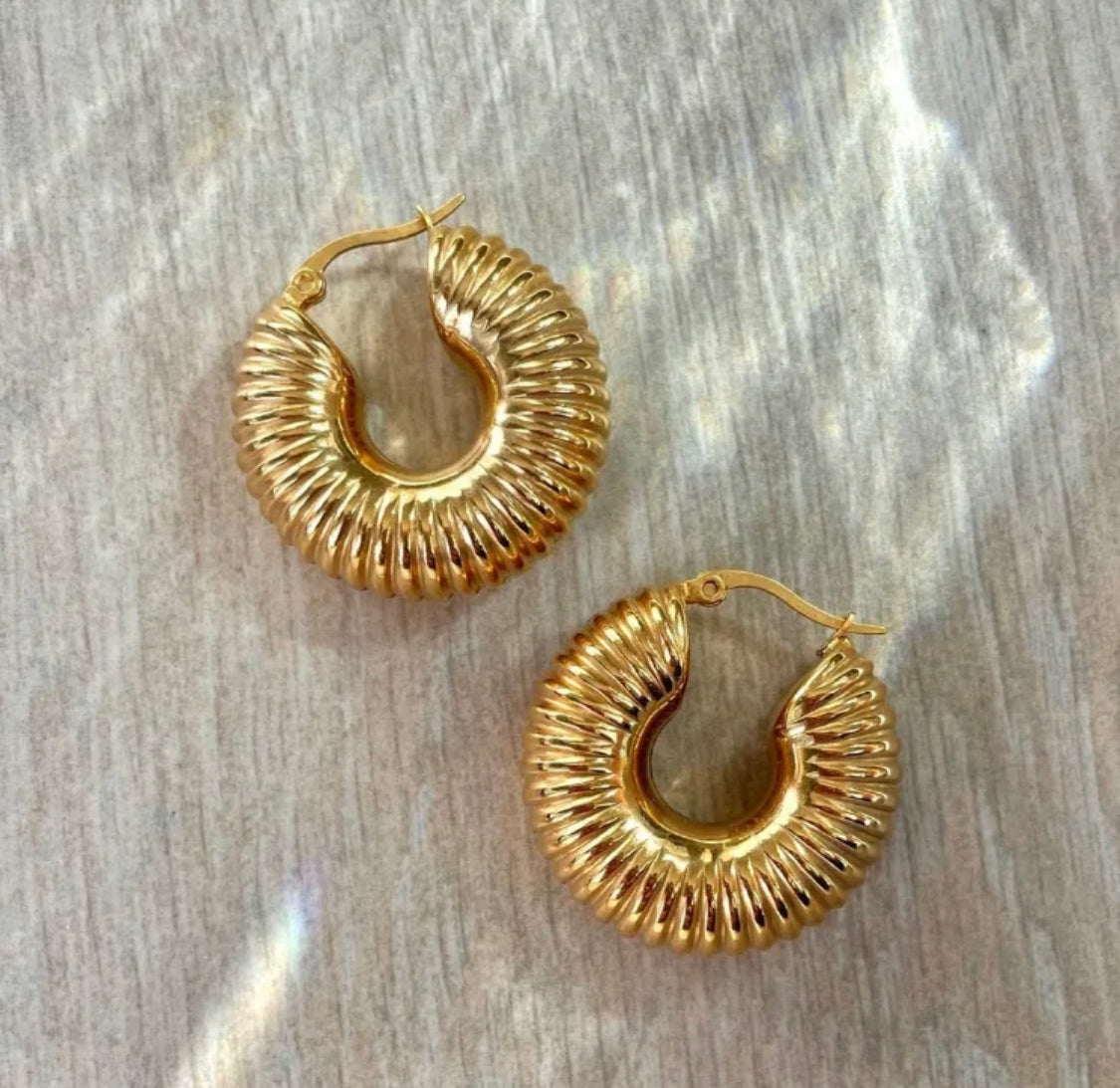 Tiana Chunky Gold Stainless Steel Hoops Non Tarnish Unbranded