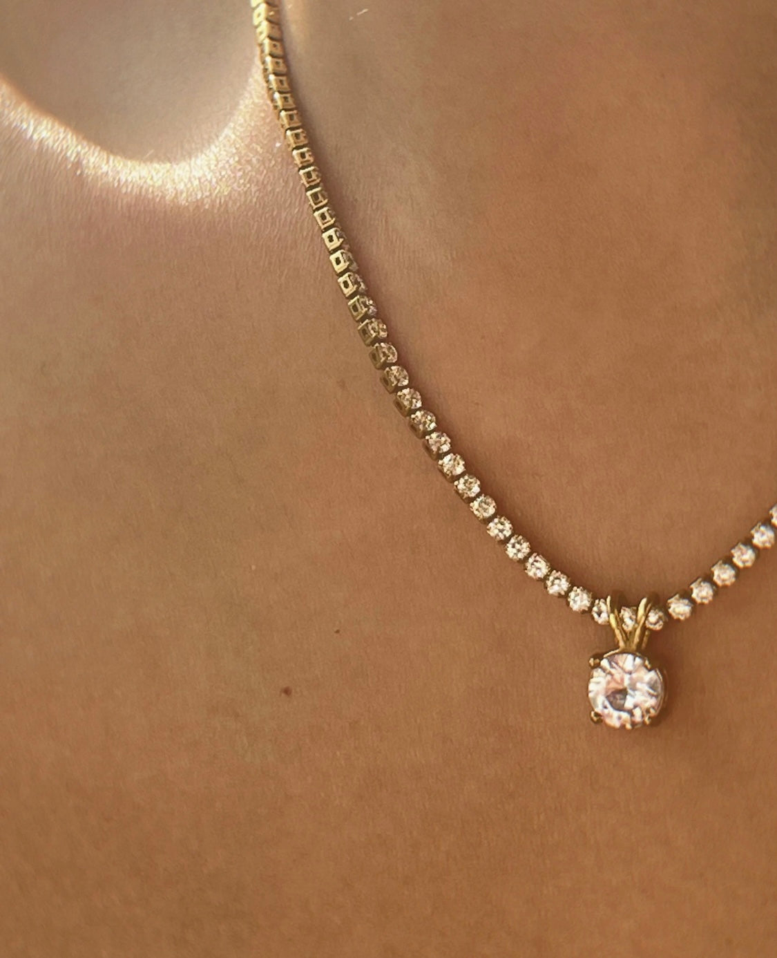 Carina Tennis Necklace Stainless Steel Non Tarnish Unbranded