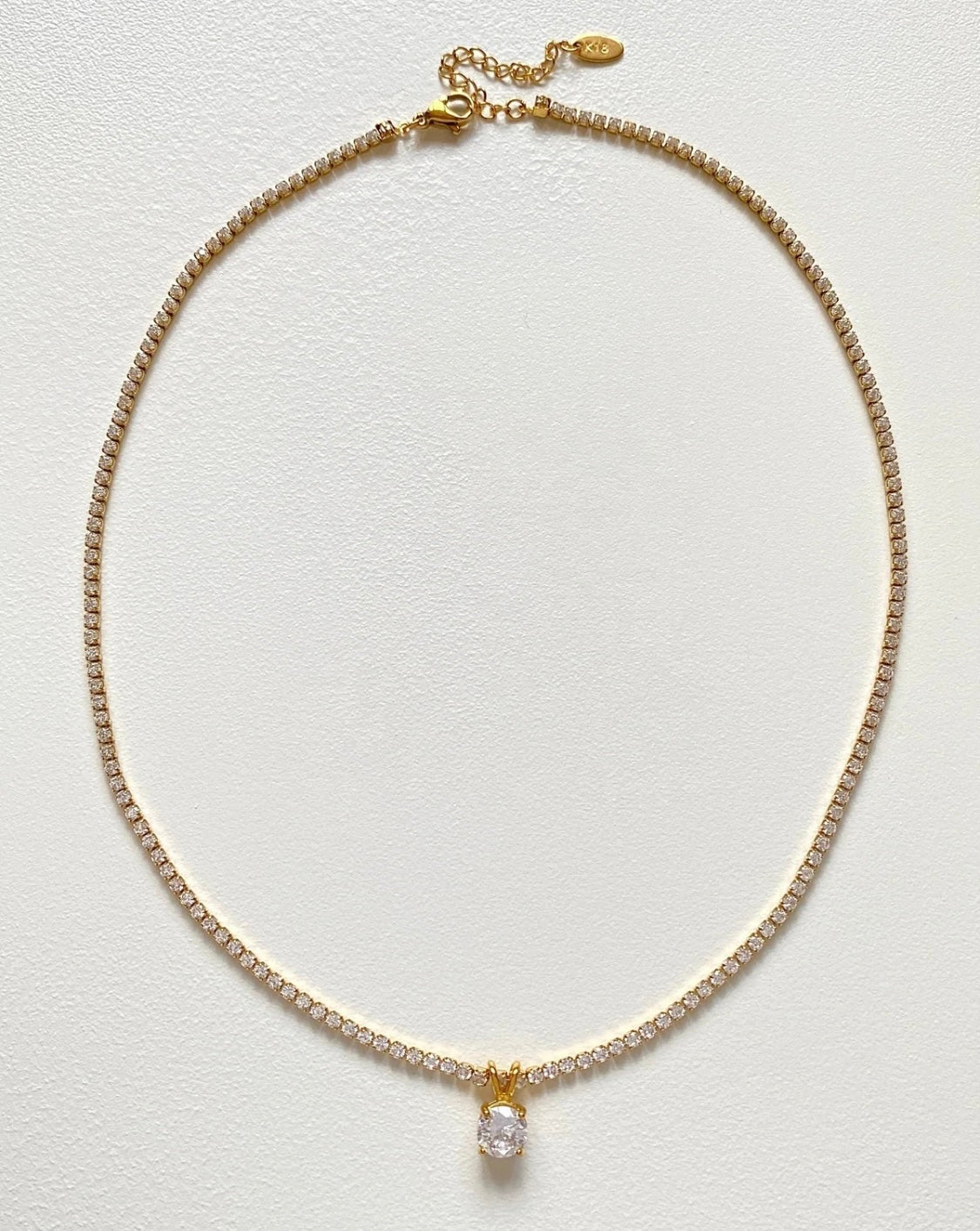 Carina Tennis Necklace Stainless Steel Non Tarnish Unbranded