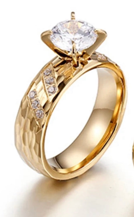 Anastasia Cubic Zirconium Stone Ring Stainless Steel Non Tarnish Unbranded
