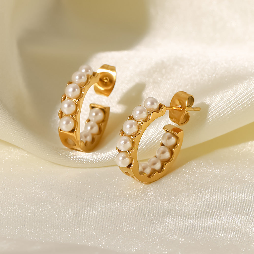 Adeena Mini Hoops 18k Gold Plated Stainless Steel Non Tarnish Unbranded