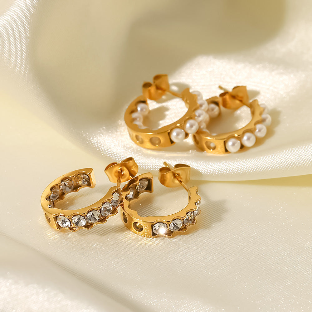 Adeena Mini Hoops 18k Gold Plated Stainless Steel Non Tarnish Unbranded