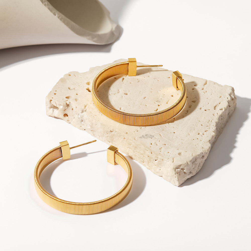 Lina Gold Stainless Steel Hoops Non Tarnish Unbranded