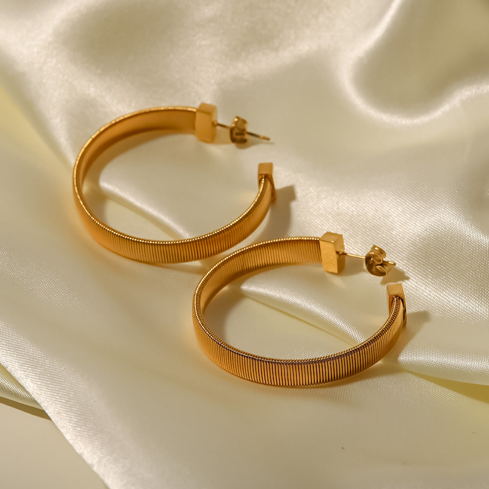 Lina Gold Stainless Steel Hoops Non Tarnish Unbranded