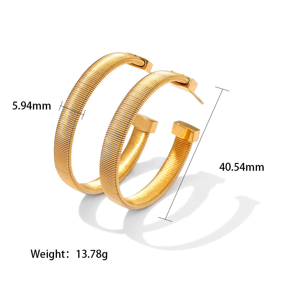 Lina Gold Stainless Steel Hoops Non Tarnish Unbranded