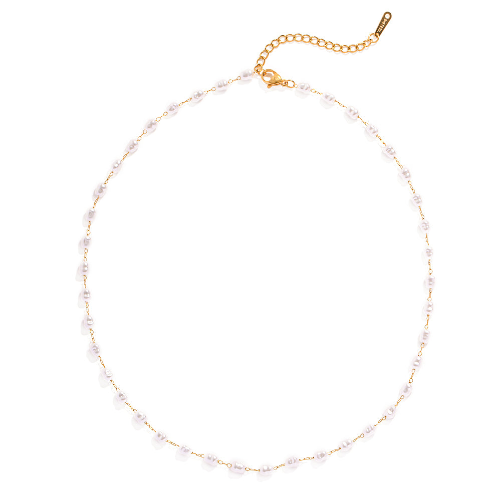 Alana Pearl Gold Necklace Stainless Steel Non Tarnish Unbranded