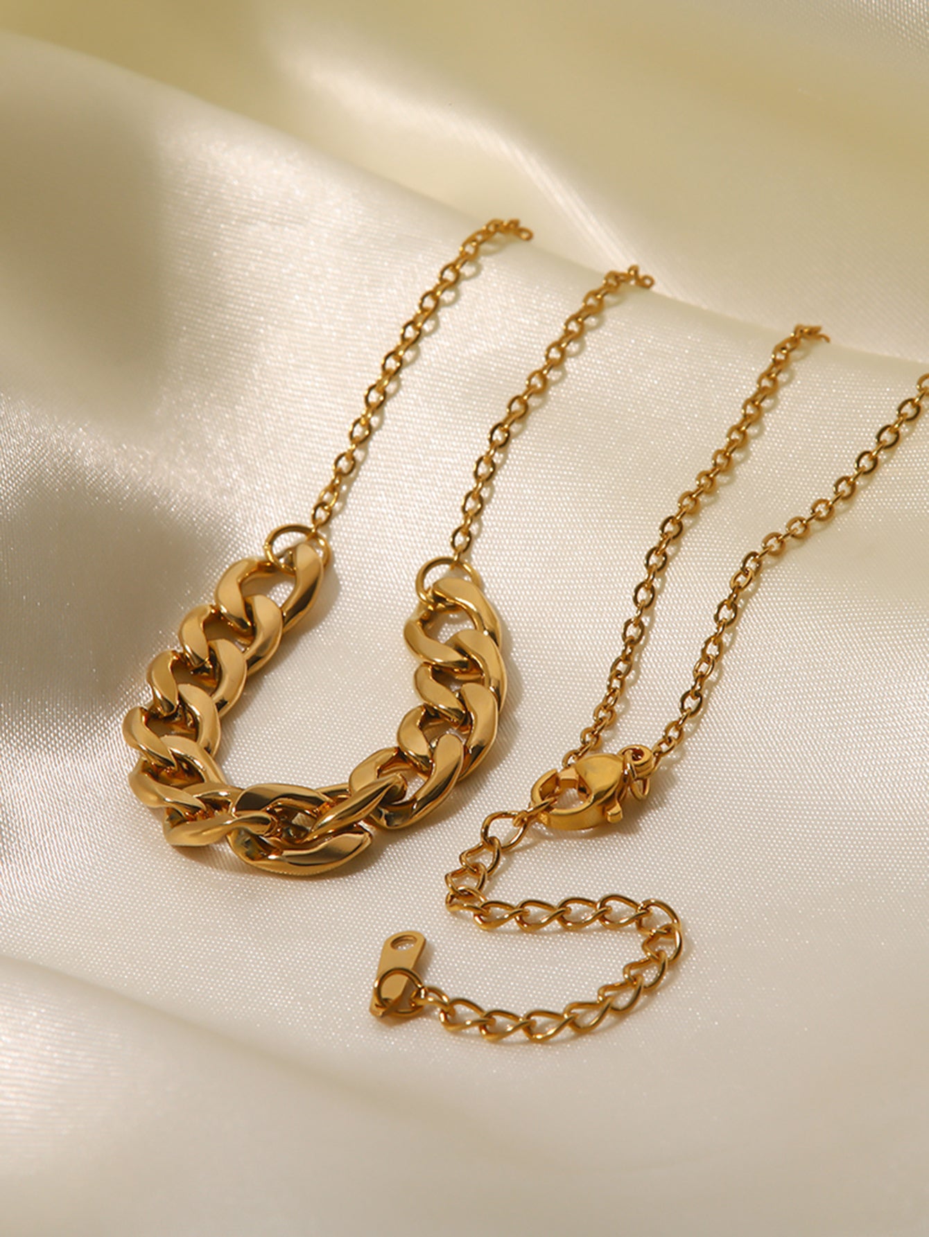 Gold Link Chain Necklace Stainless Steel Non Tarnish Unbranded
