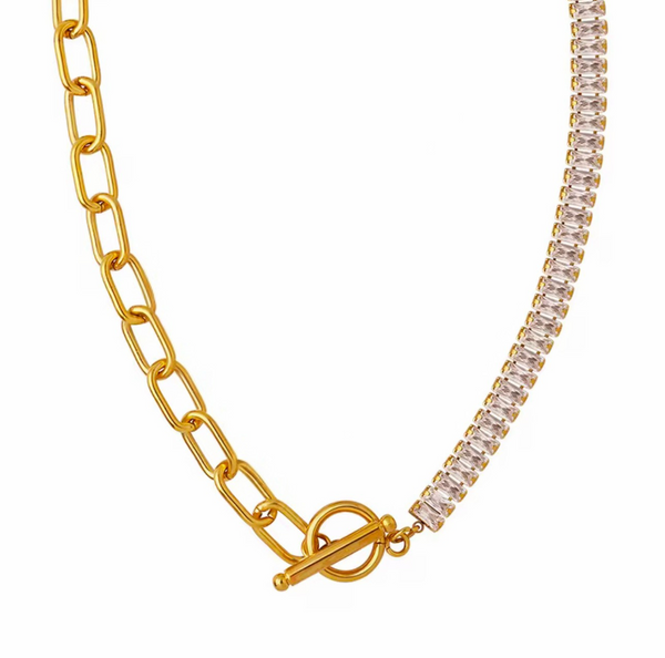 Clarissa T-Bar Stone Necklace