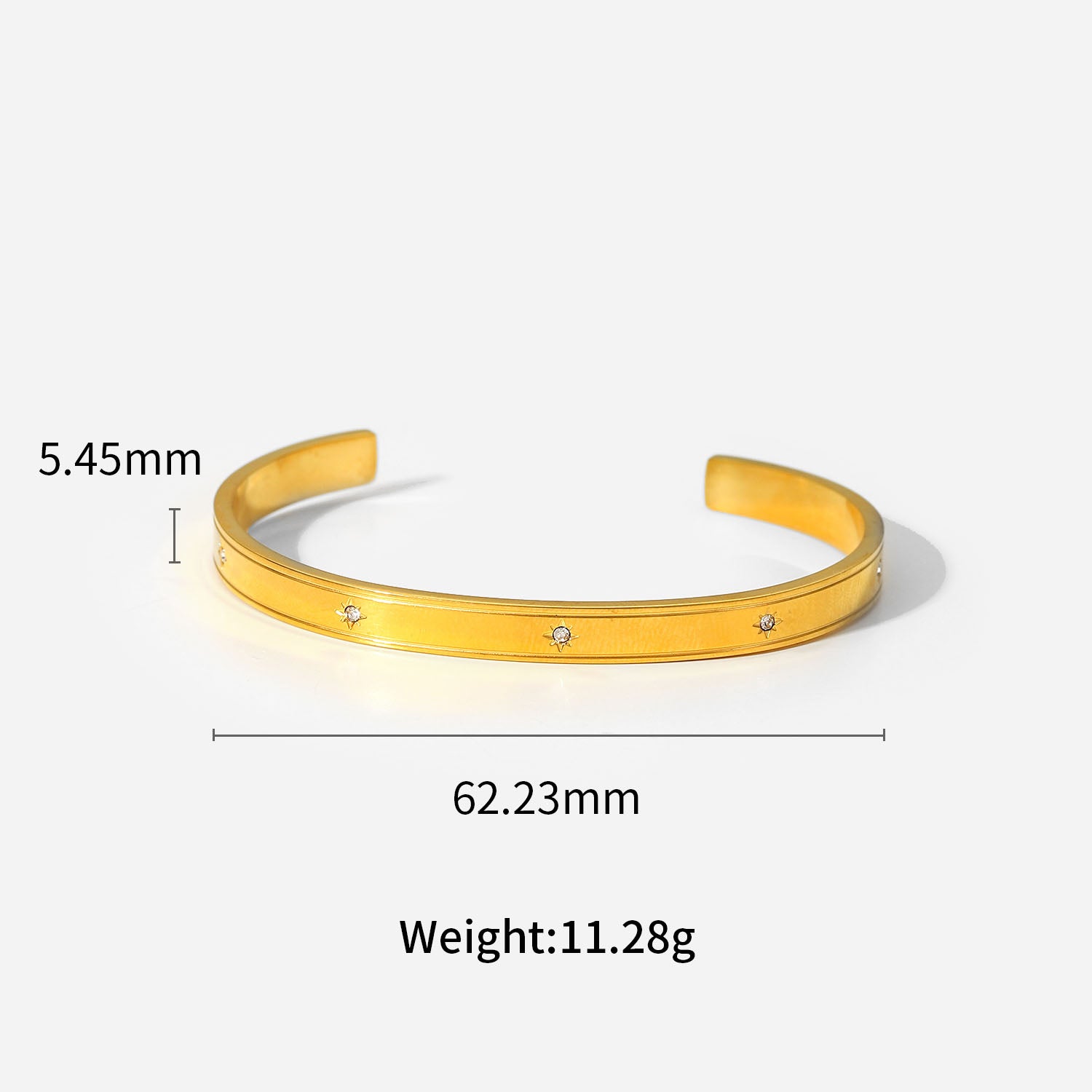 Star Cuff Bangle Stainless Steel Non Tarnish Unbranded