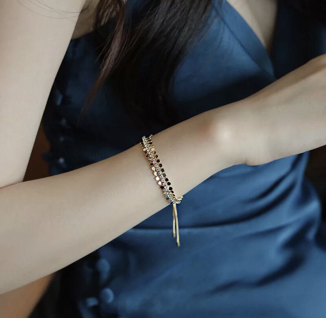Azina 18K Gold Plated Rhinestone Toggle Bracelet Women Ladies Occasion Wedding Jewellery Unbranded